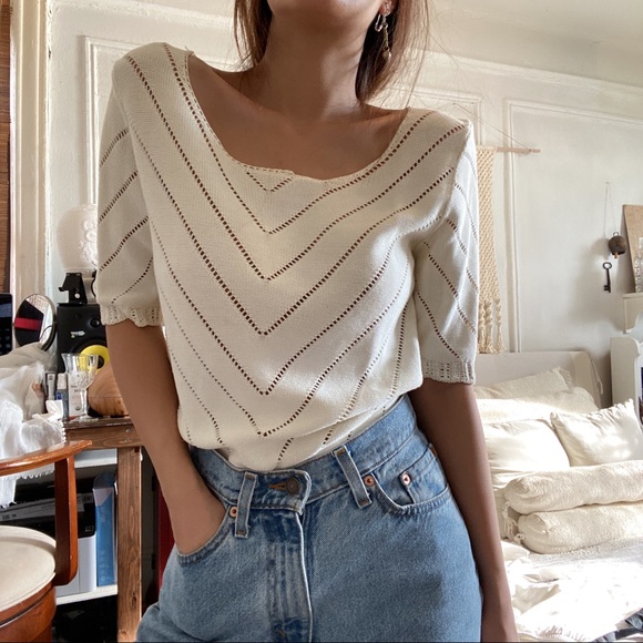 J Crew Ivory Knitted Sweater Size S - Picture 4 of 10